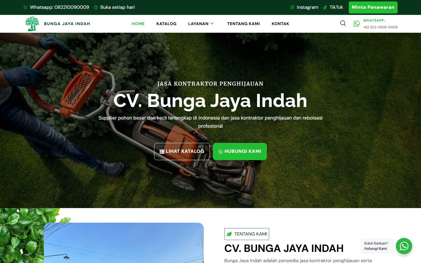 Tampilan beranda Bunga Jaya Indah
