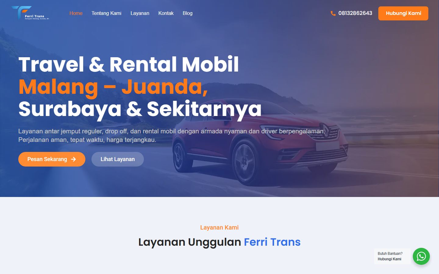 Tampilan beranda Ferri Trans