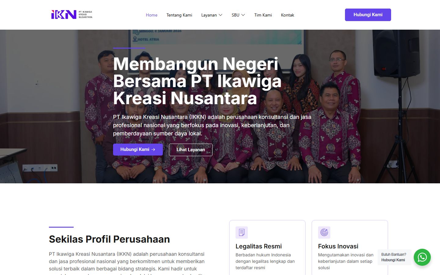 Tampilan beranda Ikawiga Kreasi Nusantara